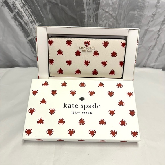 NWT Kate Spade ♠️ Madison Heartfelt Geo Boxed Large Bifold Wallet - Picture 3 of 5